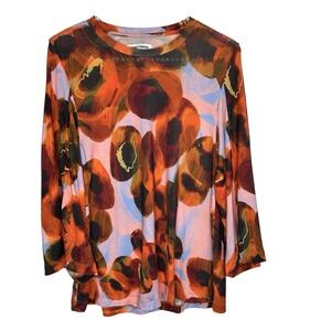 Henrik‎ Vibskov Dark Peach Blouse Top Small Colorful Art to Wear Designer Luxury